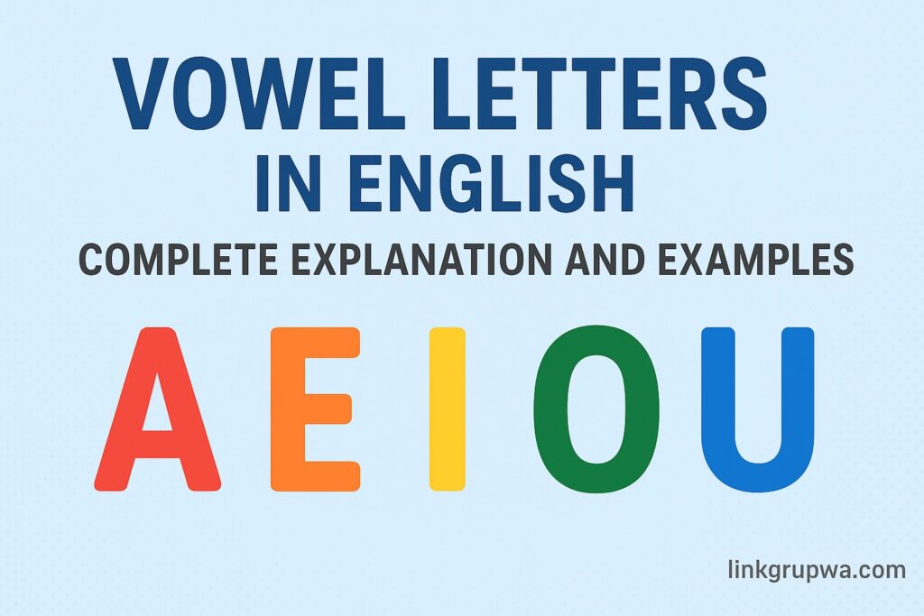 Huruf Vokal dalam Bahasa Inggris